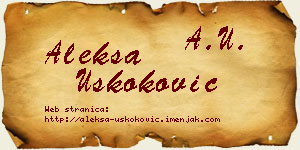 Aleksa Uskoković vizit kartica